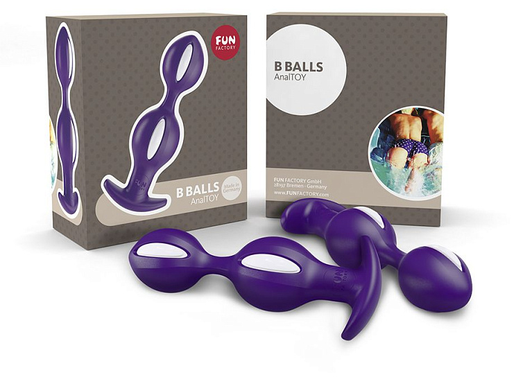 Анальный стимулятор B Balls Fun Factory, фиолетово-белый