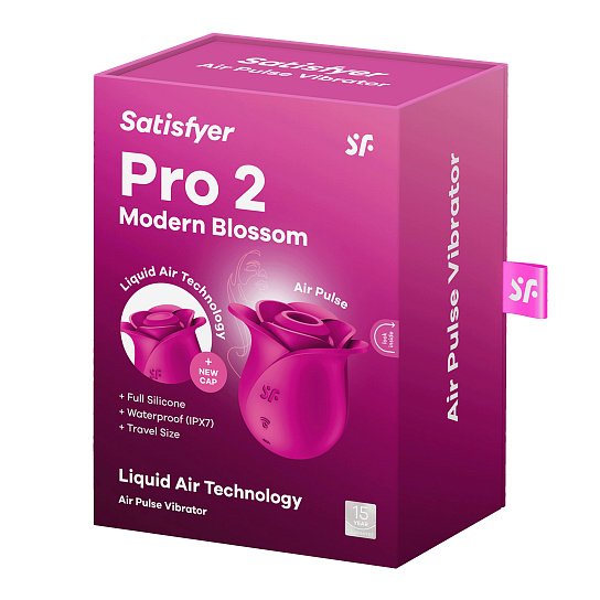 Вакуумный вибратор роза Satisfyer Pro 2 Modern Blossom, розовый