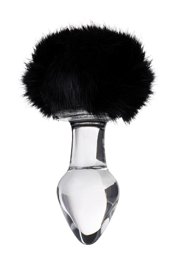 Стеклянная анальная пробка Sexus Glass 226, 13.5 см, черная