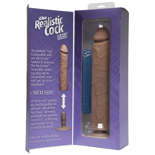 Реалистичный фаллоимитатор со съемным Vac-U-Lock, 30 см