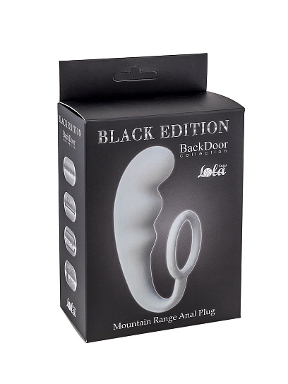 Массажер простаты с кольцом, серый