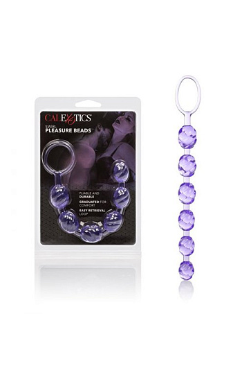 Анальные шарики Swirl Pleasure бирюзовые, из ПВХ, фиолетовые
