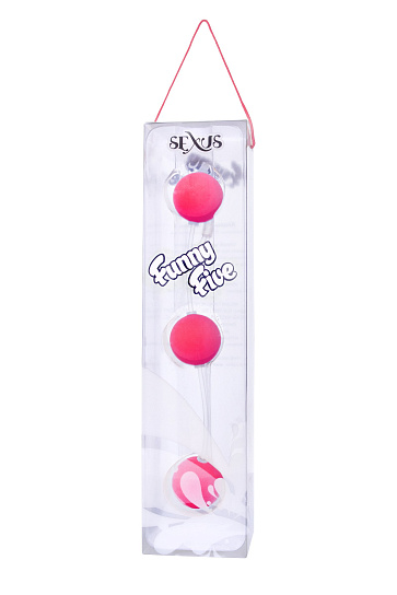 Шарики анальные Funny Balls на цепочке, пластик, розовые
