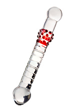Стеклянный ребристый фаллоимитатор Sexus Glass, 22 см