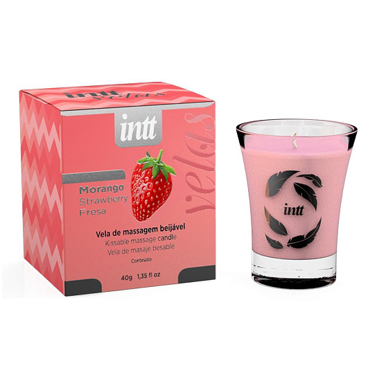 Массажная аромасвеча Intt Kissable Candle, клубника, 40 г