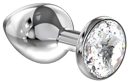 Анальный страз Diamond из гигиеничного металла со стразом, прозрачный