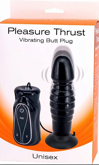 Анальный пульсатор с пультом Pleasure Thrust, черный