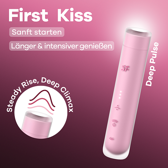Вакуумный стимулятор клитора Satisfyer First Kiss — компактный, бесшумный