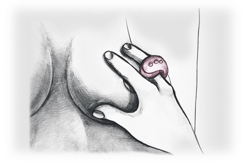 Кольцо-насадка на палец с вибрацией Gvibe Gring, розовое