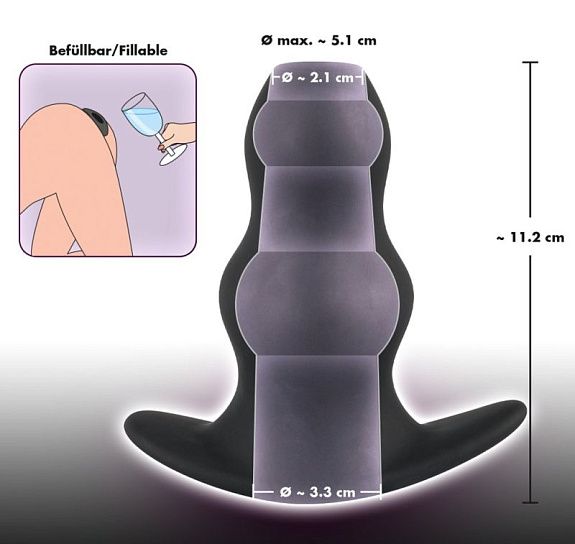 Анальная пробка-тоннель черная Tunnel Plug