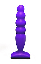 Ребристая силиконовая анальная пробка Bubble Plug, фиолетовая