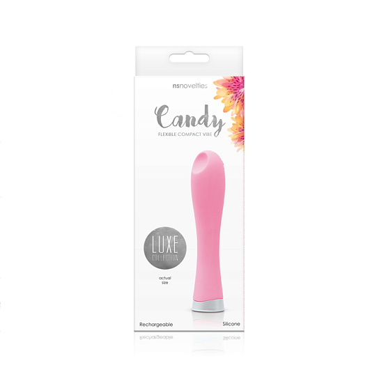 Вибромассажер с вогнутым дизайном кончика Luxe Candy, розовый
