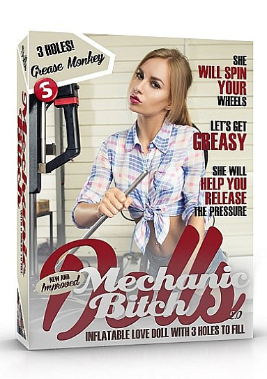 Надувная кукла блондинка имеет три любовных отверстия MECHANIC BITCH