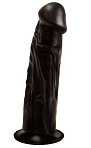 Фаллос на присоске Love Toy черный, без мошонки 18,5 см