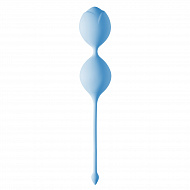 Вагинальные шарики Fleur-de-Lisa со смещенным центром тяжести и шнуром, голубые
