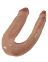 Реалистичный фаллоимитатор-мулат двухголовый U-Shaped 16.7 см, коричневый
