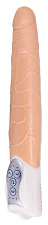 Длинный вибратор-пульсатор Long John, 20 см, телесный