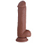 Вибратор на присоске с ярко-выраженной головкой 14.5 см, коричневый