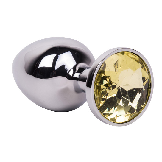 Мини-плаг из стали с желтым кристаллом