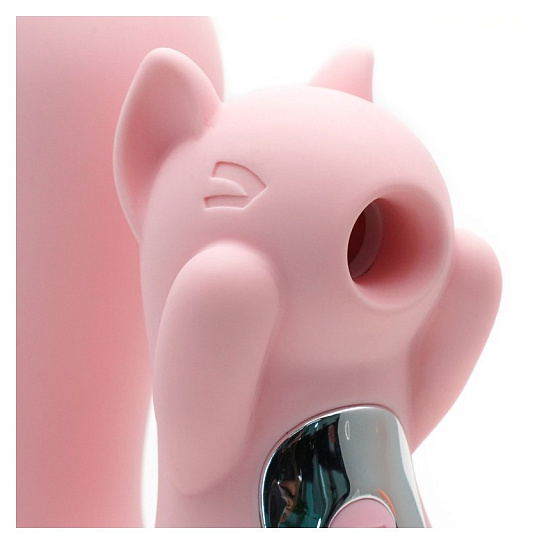 Вакуумный стимулятор клитора Белочка KisToy Miss UU, розовый