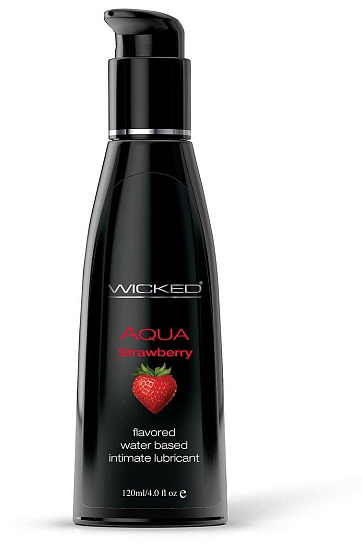 Съедобный лубрикант WICKED AQUA STRAWBERRY, 120 мл