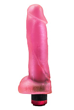 Вибромассажер гелевый, розовый с выраженной головкой LoveToy 20,5 см