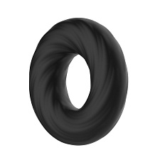Спиральное эрекционное кольцо Baile Crazy Bull Super Soft, черное