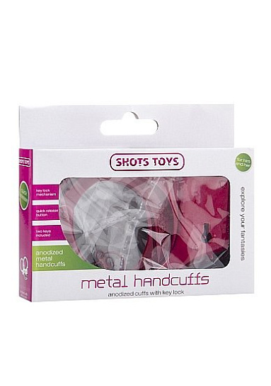 Металлические наручники SHOTS TOYS, красные