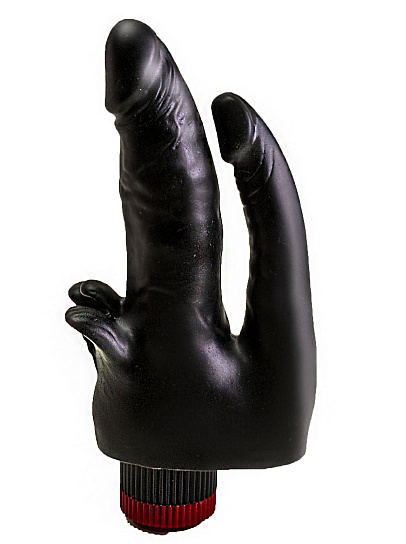 Вибратор анально-вагинальный с выступами для клитора Bioclone