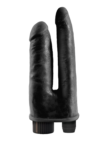 Анально-вагинальный вибратор реалистичный Double Penetrator, черный
