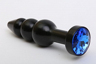 Черная металлическая пробка с синим кристаллом