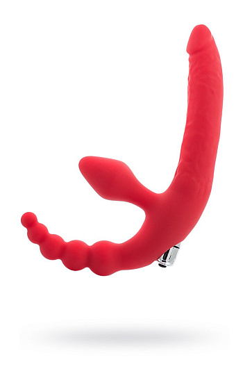 Безремневой страпон TOYFA Black&Red влагостойкий, 15 (7) см, красный