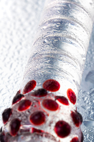 Стеклянный ребристый фаллоимитатор Sexus Glass, 22 см