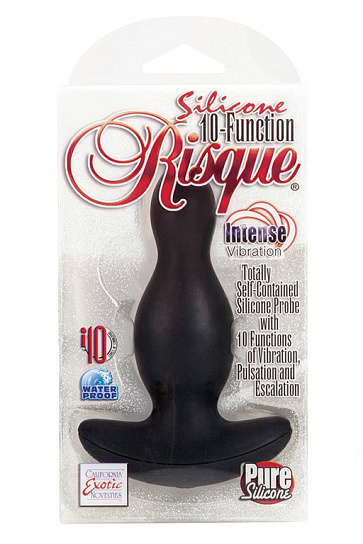 Силиконовая анальная пробка с вибрацией SILI 10FUNC, черная