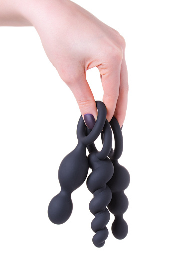 Набор анальных пробок Satisfyer Plugs, черные