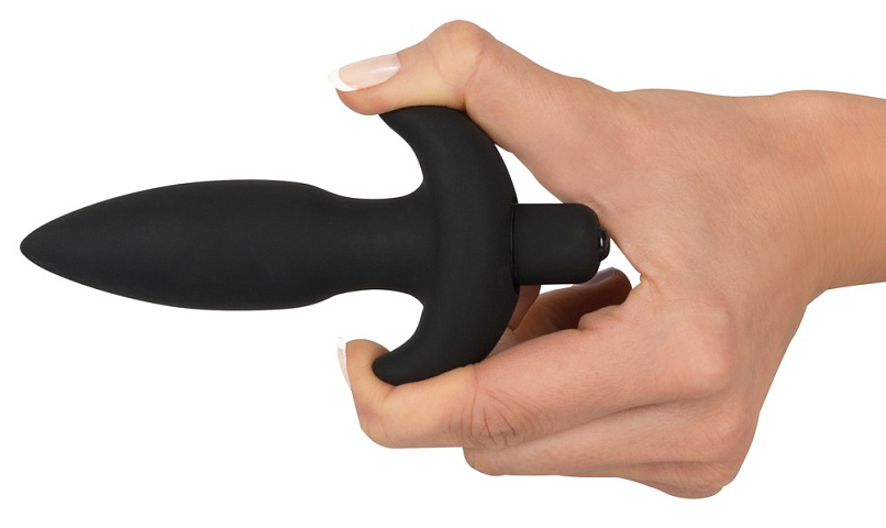 Анальная пробка Black Velvets Vibrating Plug Large, черная