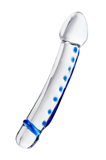 Стеклянный фаллос с двумя головками, 20 см