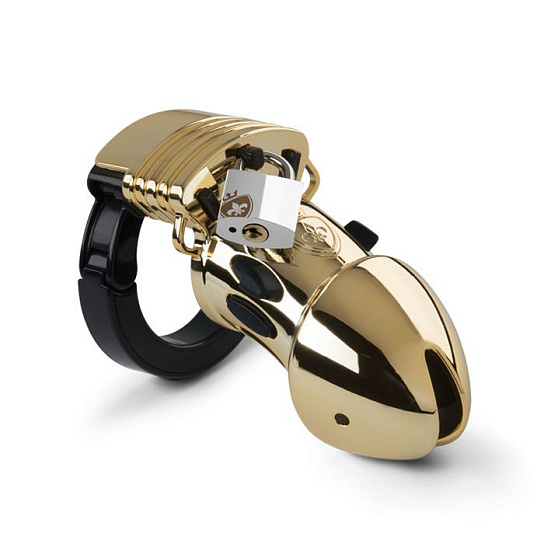 Замок верности с электростимуляцией Pubic Enemy, золотой