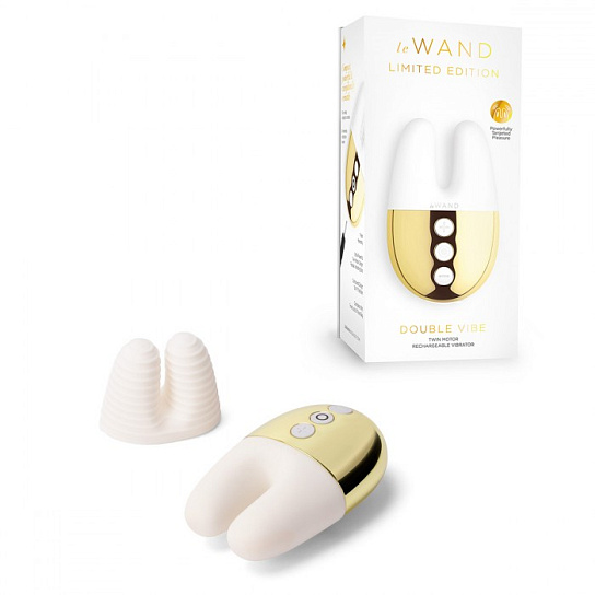 Массажер с двойной вибрацией Le Wand Double Vibe, белое золото