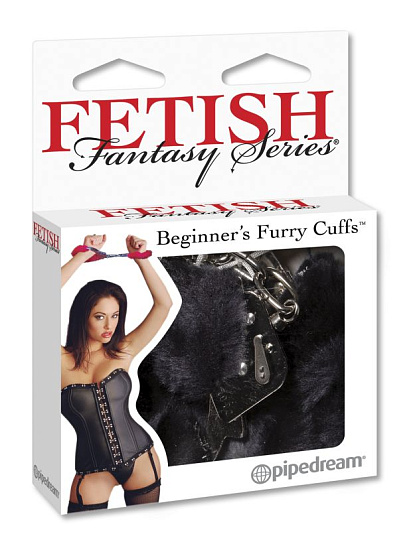 Наручники с мехом Fetish Fantasy, черные