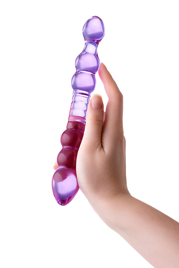 Рельефный стеклянный фаллоимитатор Sexus Glass 22,8 см