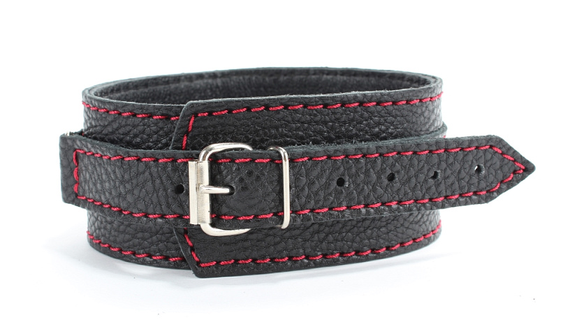 Ошейник из натуральной кожи с D-кольцом