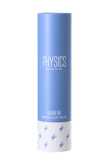 Вибратор с электростимуляцией PHYSICS GALVANI VIBE, 21 см, голубой