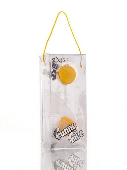 Вагинальные шарики Sexus Funny сужающие, из пластика, диаметр 3 см, желтые