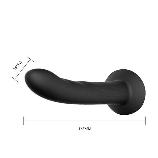Фаллос на трусиках с штырьком Ultra Harness Karin Dildo, черный 16,8 см