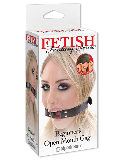 Черный кляп-кольцо для новичков Beginners Open Mouth Gag