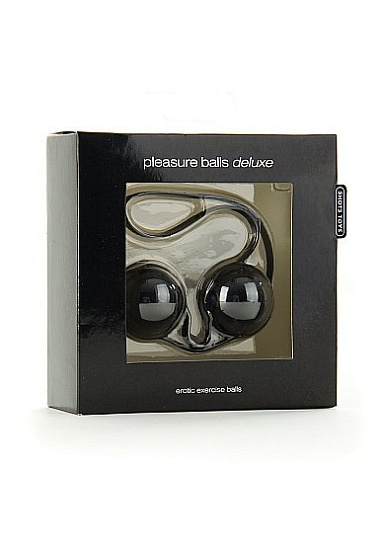 Вагинальные шарики на сцепке PLEASURE BALLS 2, черные
