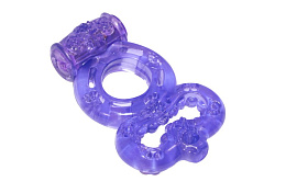 Двойное эрекционное кольцо с вибрацией из серии Rings, пурпурное