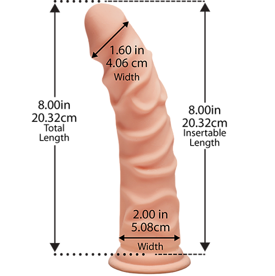 Фаллоимитатор на присоске The D - Ragin’ D 8, 25 см, телесный