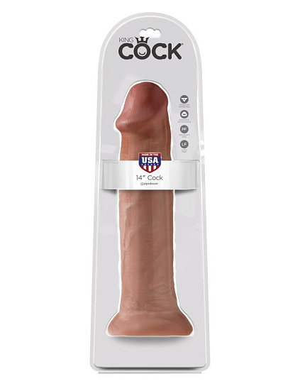 Гигант фаллоимитатор на присоске King Cock 14 Cock Flesh, 32 см, загорелый Гигант фаллоимитатор на присоске King Cock 14 Cock Flesh, 32 см, загорелый